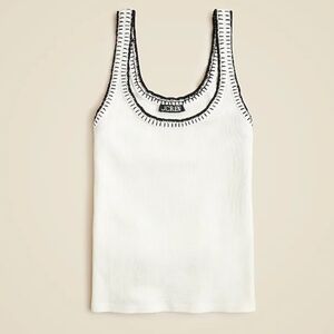 J.Crew Retail Vintage rib tank with contrast stitch $59.50 Ivory top rated XS